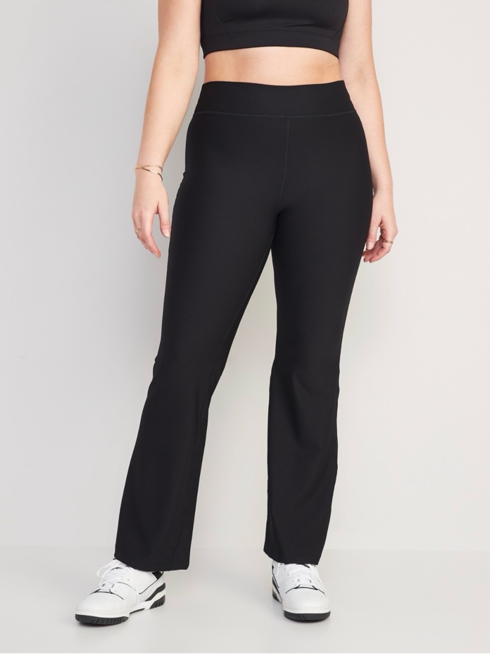 Old Navy Black Extra High Rise Flare Go Dry Leggings
